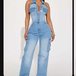 Fashion nova denim jumpsuit
